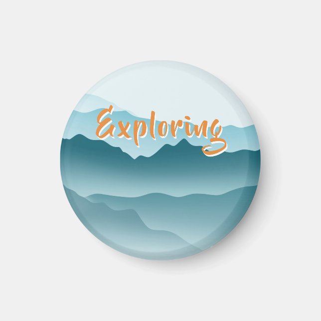 Imã Pistas da Natureza de Montanhas Azuis Minimalistas (Frente)