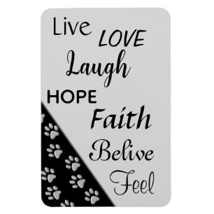 Ímã Pistas de Cachorro de Prata Impressão Mag preto de