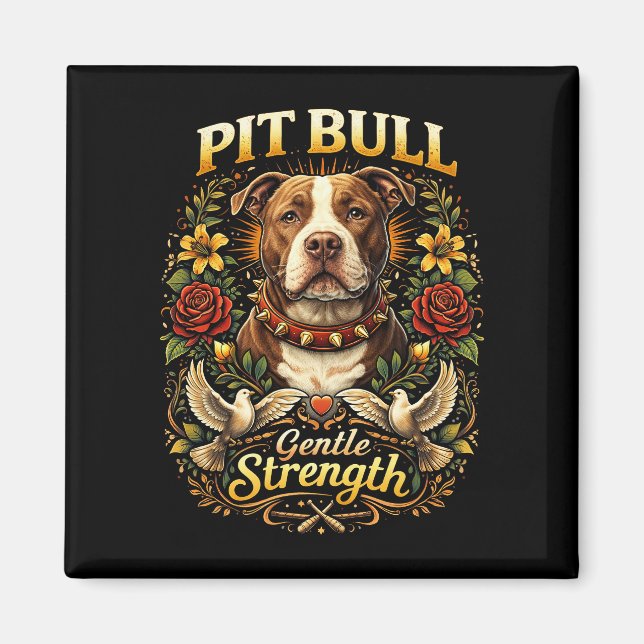 Imã Pit Bull: Força Gentil (Frente)