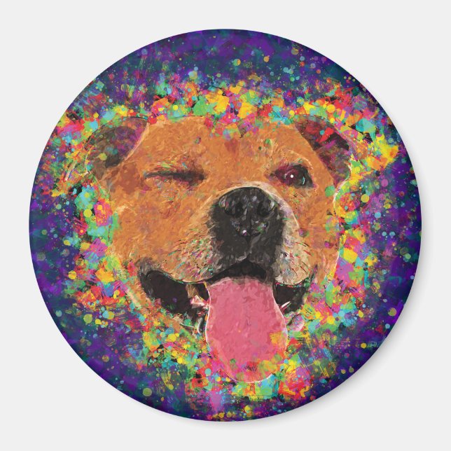 Imã Pit Bull Pop Art (Frente)