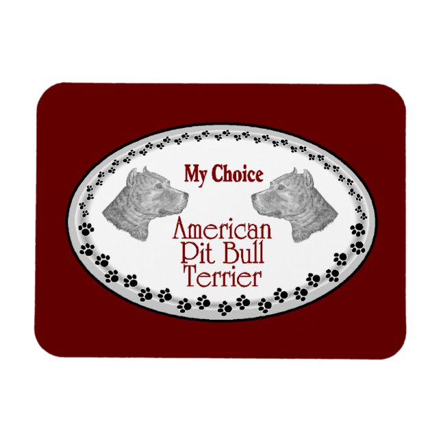 Ímã Pit Bull Terrier Cog Americano (Horizontal)