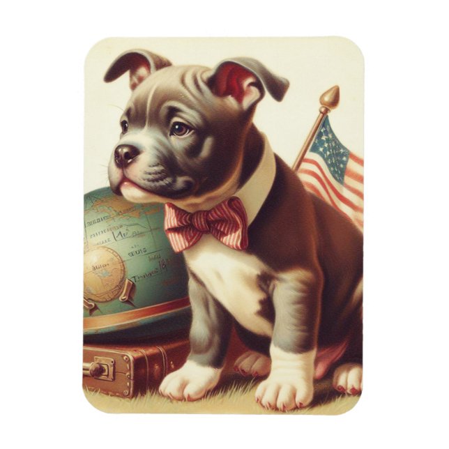 Ímã Pit Bull Terrier Painting (Vertical)