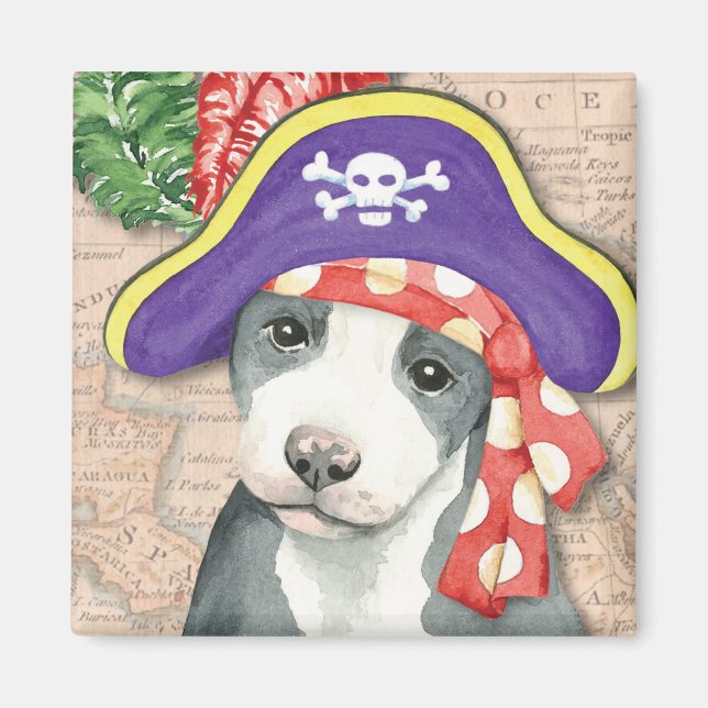 Imã Pit Bull Terrier Pirate (Frente)
