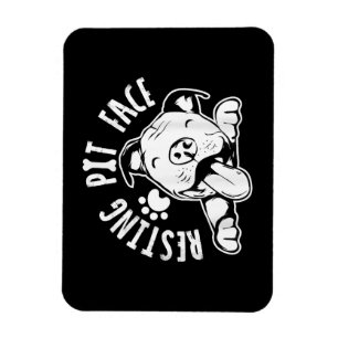 Ímã Pit Em Descanso Rosto Engraçado Cachorro Picante