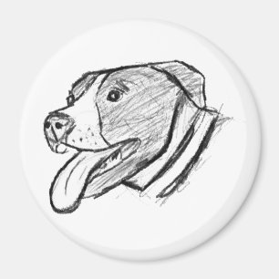 Imã pitbull desenho à mão foto cachorro amante de anim