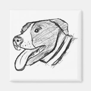 Imã pitbull desenho à mão foto cachorro amante de anim