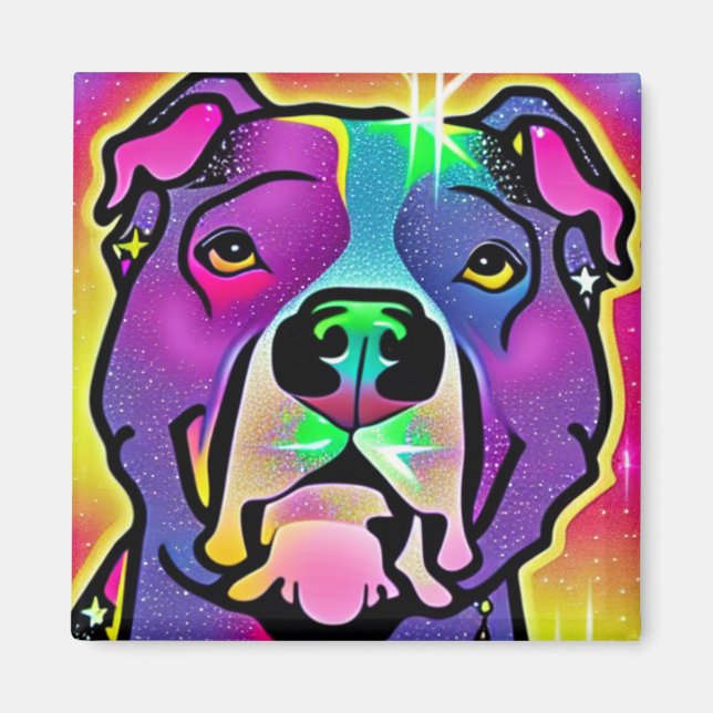 Imã Pitbull Dog Pop Art (Frente)