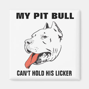 Imã Pitbull engraçado não pode guardarar seu ímã d