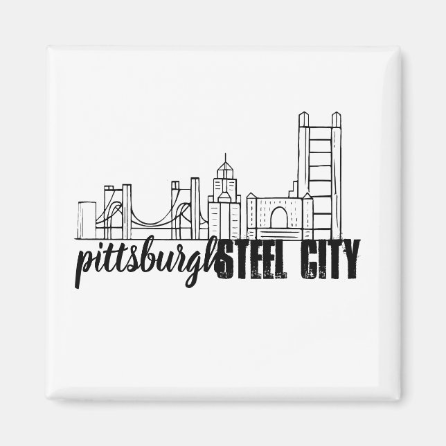 Imã Pittsburgh Skyline (Frente)