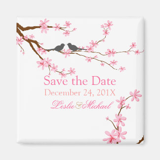 Imã PixDezines Cherry Blossom+aves de amor