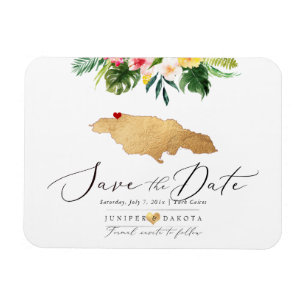 Ímã PixDezines Faux Dourado Jamaica Map Magnet