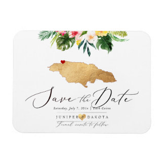 Ímã PixDezines Faux Dourado Jamaica Map Magnet