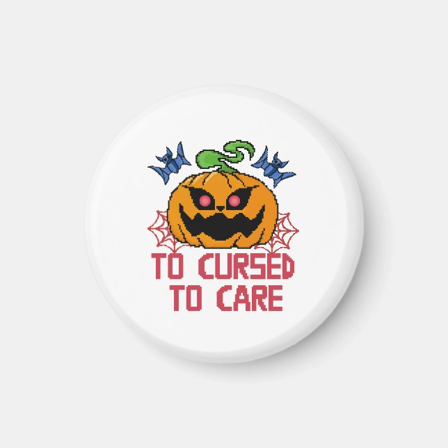 Imã Pixel Art Halloween Pumpkins, Skulls & Bats (Frente)