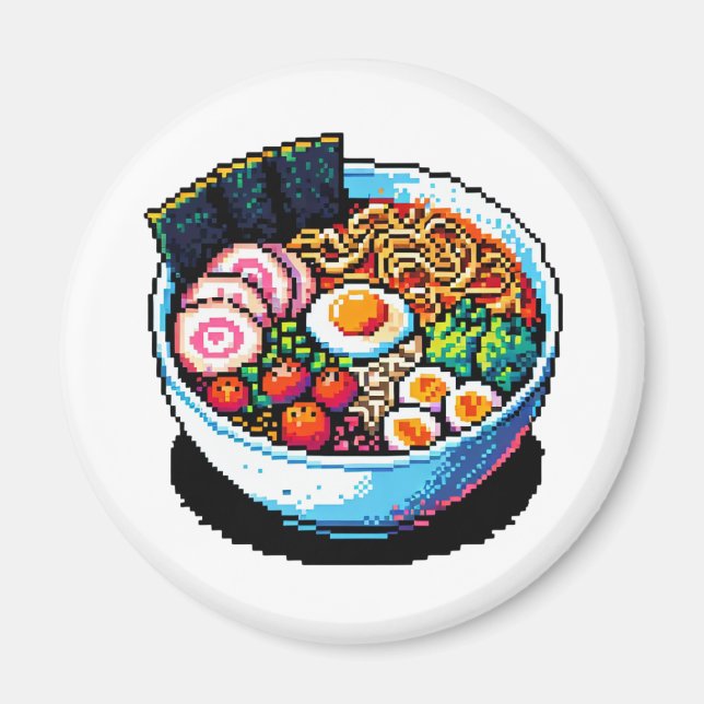 Imã Pixel Art Ramen Noodles (Frente)