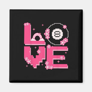 Imã Pixel Art Retro 60s Estilo 70s Hippie Outfit Love 