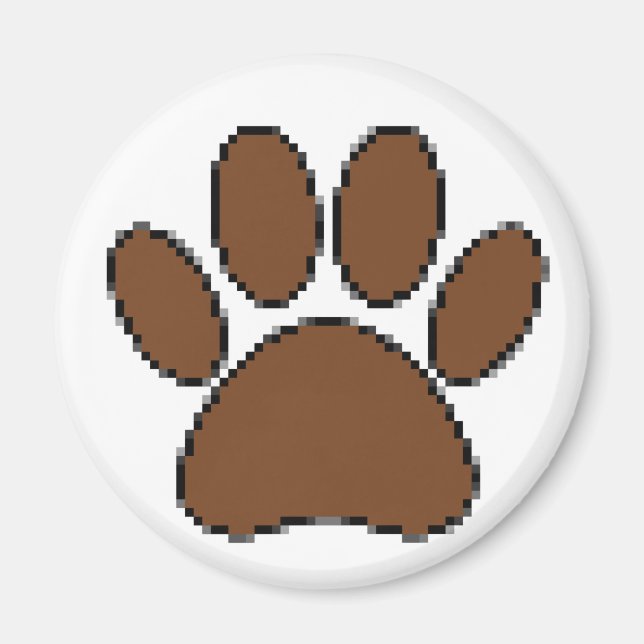 Imã Pixel Dog Paw Print (Frente)