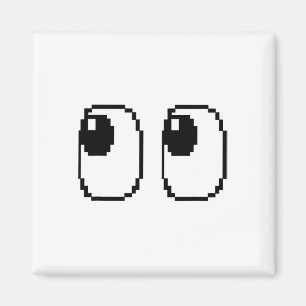 Imã Pixel Ghost Eyes Halloween Jogo Figurino