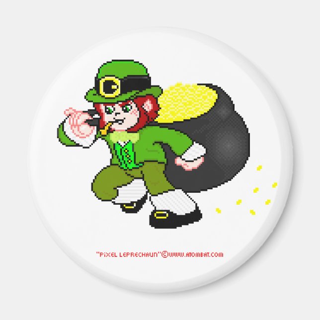 Imã Pixel Leprechaun Magnet 1 (Frente)