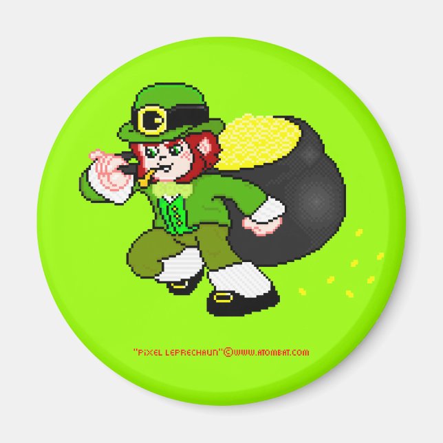 Imã Pixel Leprechaun Magnet 3 (Frente)