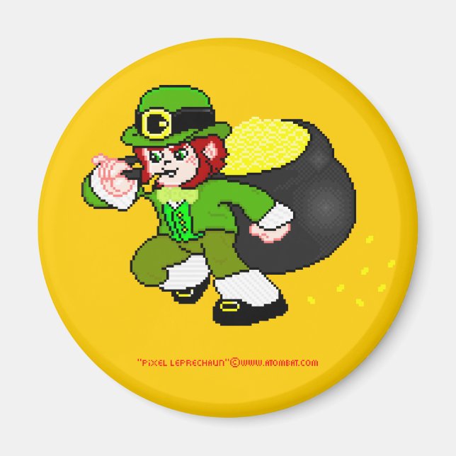 Imã Pixel Leprechaun Magnet 4 (Frente)