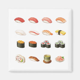 Imã Pixel Sushi Magnet – Japanese Food Pixel Art