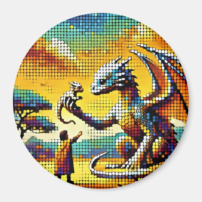 Imã pixelated image of a dragon trainer (Frente)