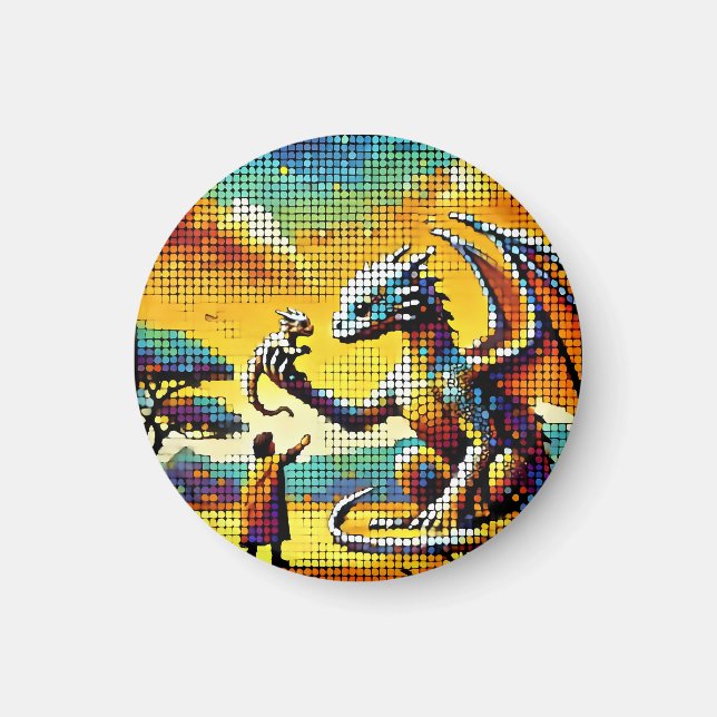 Imã pixelated image of a dragon trainer (Frente)