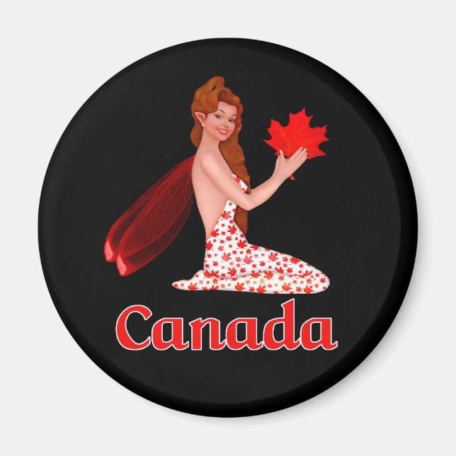 Imã Pixie canadense com Folha de Maple (Frente)