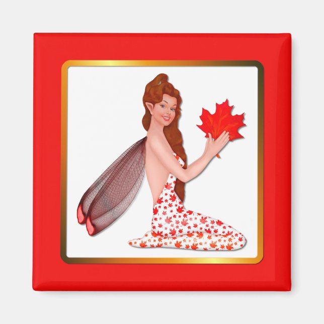 Imã Pixie canadense com Folha de Maple (Frente)