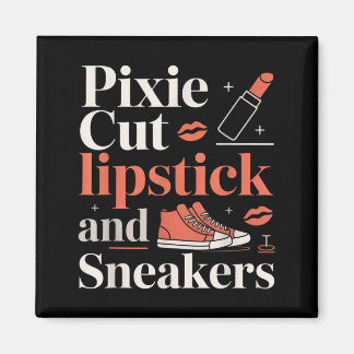 Imã Pixie cut lipstick and sneakers short hair style 