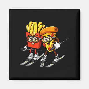 Imã Pizza batata frita esqui engraçado esquiador fast