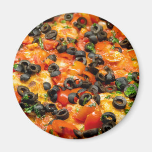 Imã Pizza com azeitonas pretas