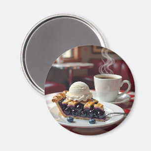 Imã Pizza de Blueberry, Sorvete e café