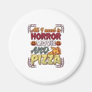 Imã Pizza de Filme de Terror Halloween Abóbora Crânio