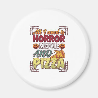 Imã Pizza de Filme de Terror Halloween Abóbora Crânio