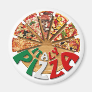 Imã Pizza de Italia do ímã no conselho de corte
