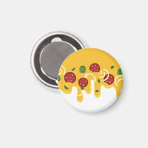 Imã Pizza de Queijo Derretido Divertida Retro Keto Fes