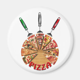 Imã Pizza do ímã no conselho de corte