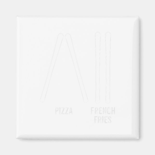 Imã Pizza Instrutora De Esqui E Fries Franceses Como E (Frente)