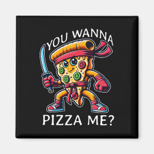 Imã Pizza Ninja Estilo Karate Você Quer Pizza Eu Tee F