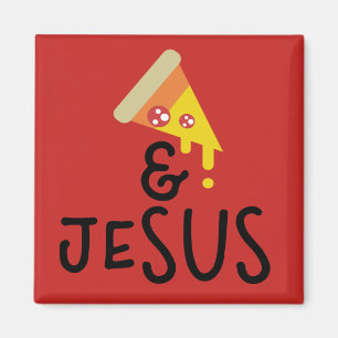 Imã Pizza Pepperoni Jesus Fé Citação Bíblia