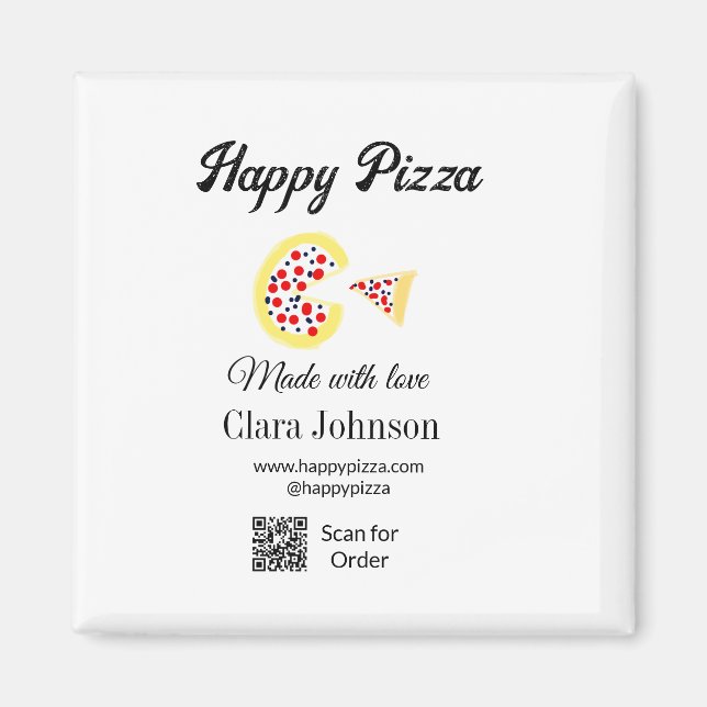 Imã Pizza restaurant cafe pizzeria scan QR code order  (Frente)