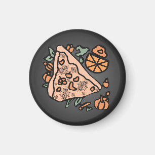 Imã Pizza retrô com torção de abóbora