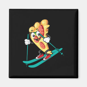 Imã Pizza Slice Em Skis Legal Wheat Pie Lovers Gi