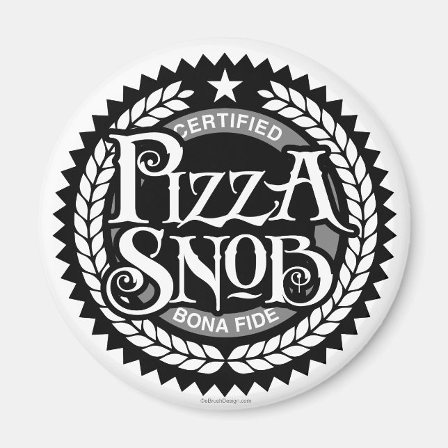 Imã Pizza Snob - amante de pizza engraçado (Frente)