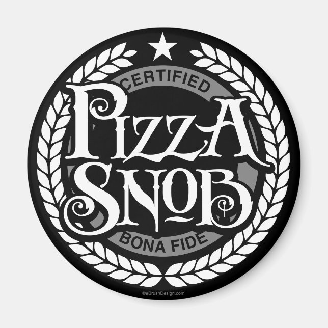 Imã Pizza Snob - amante de pizza engraçado (Frente)