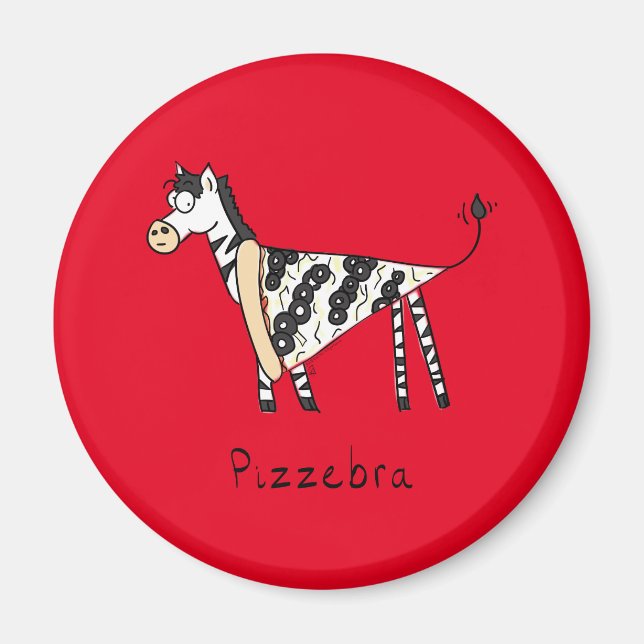 Imã Pizzebra Pizza Zebra Magnet (Frente)