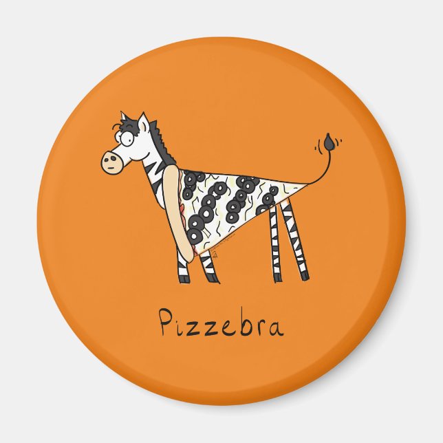 Imã Pizzebra Pizza Zebra Magnet (Frente)