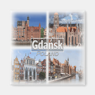 Imã PL0021 Europa, Polônia, geladeira de Gdansk