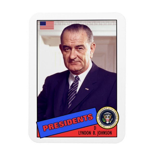 Ímã Placa Baseball Lyndon B. Johnson (Vertical)
